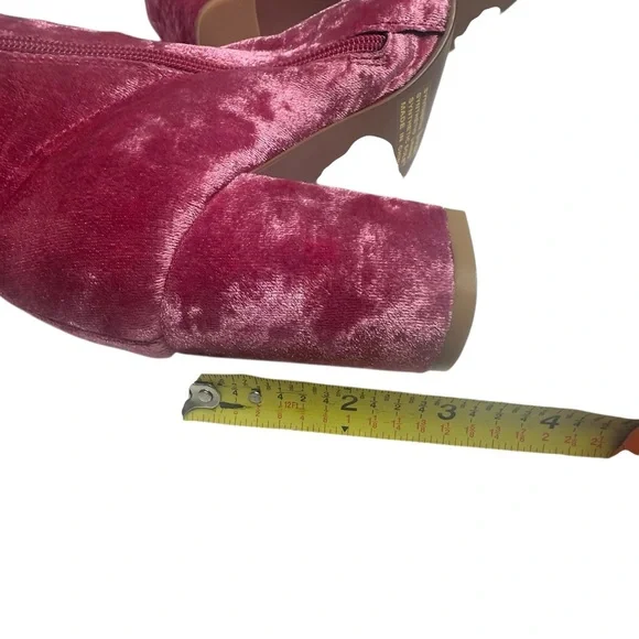 NEW Anthropologie x Silent D Komass Pink Crushed Velvet Boots  38 - Picture 10 of 11